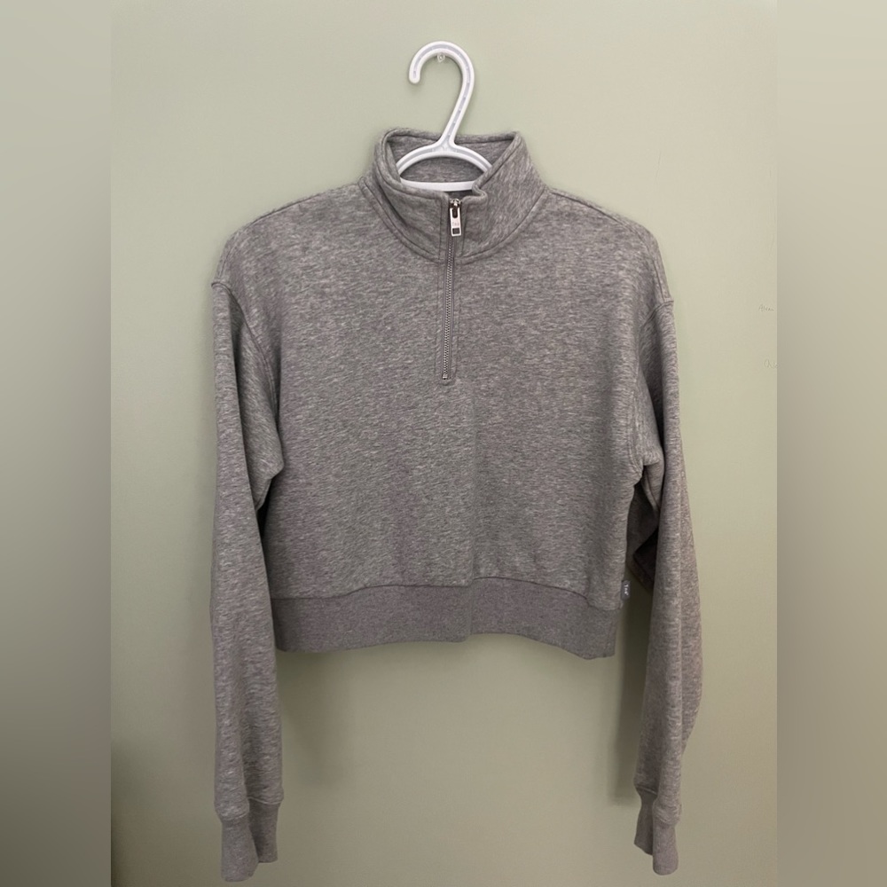 TNA Gray Fleece 1/3 Zip-Up